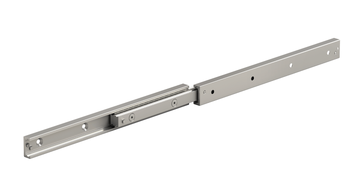 Full extension telescopic rails