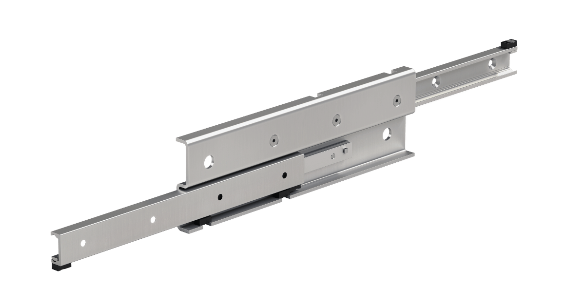 Full extension telescopic rails